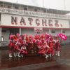 Marching Crew wow visitors on the NATCHEZ Dock Photo